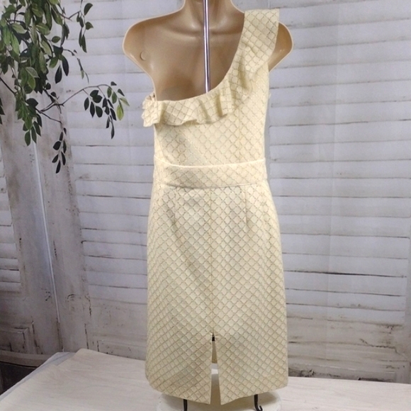 ANTONIO MELANI Cream One-Shoulder Dress Size 6 - Picture 4 of 8